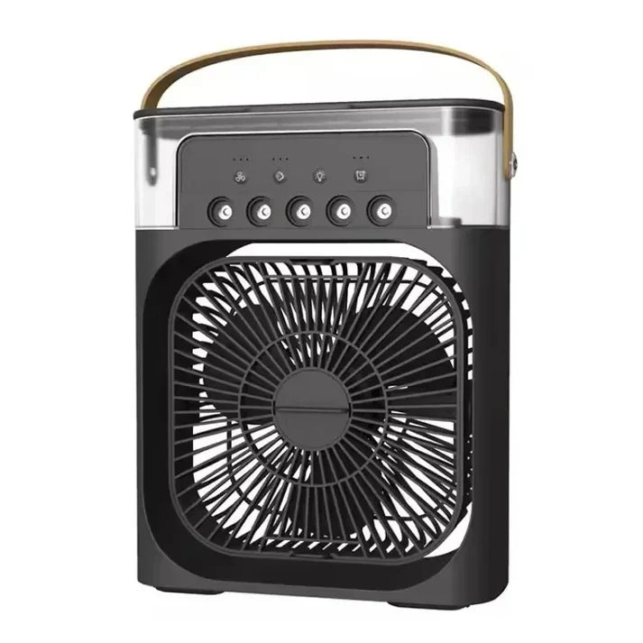 Portable Mini Air Cooler Fan with Mist – Ultra-Quiet Cooling Fan with Water Tank & Night Mode